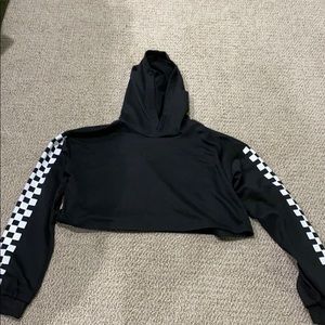 black cropped hoodie